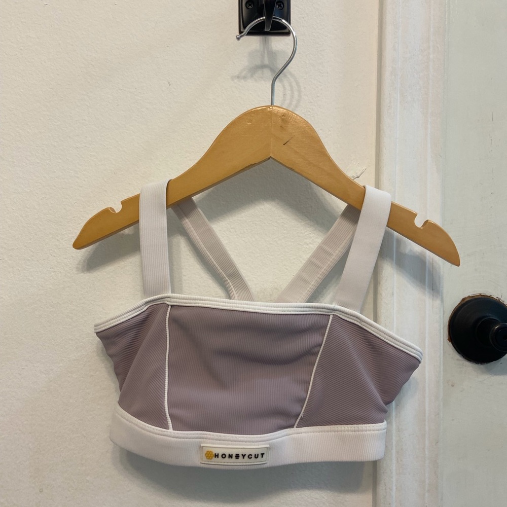 Honeycut Girls' Light Purple Sports Acro Dance Bralette